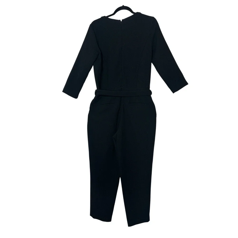 Madewell Jumpsuit Women's Size‎ 2 Black  Long Sleeve Tapered Ankle Pockets